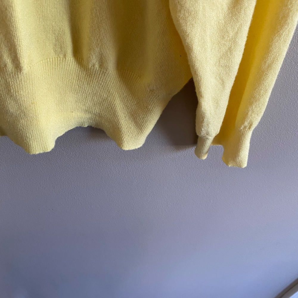 Belle Pogue Retro Cropped Cardigan Woman’s XL Yellow Retro Preppy Sweater - Picture 7 of 7